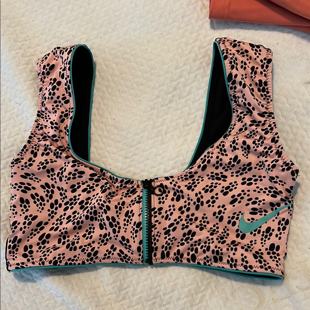 Nike Pink and Black Leopard Print Bikini